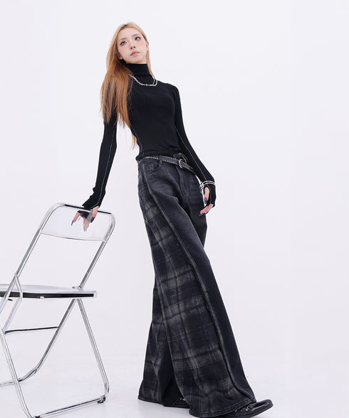 Plaid Switch Jeans